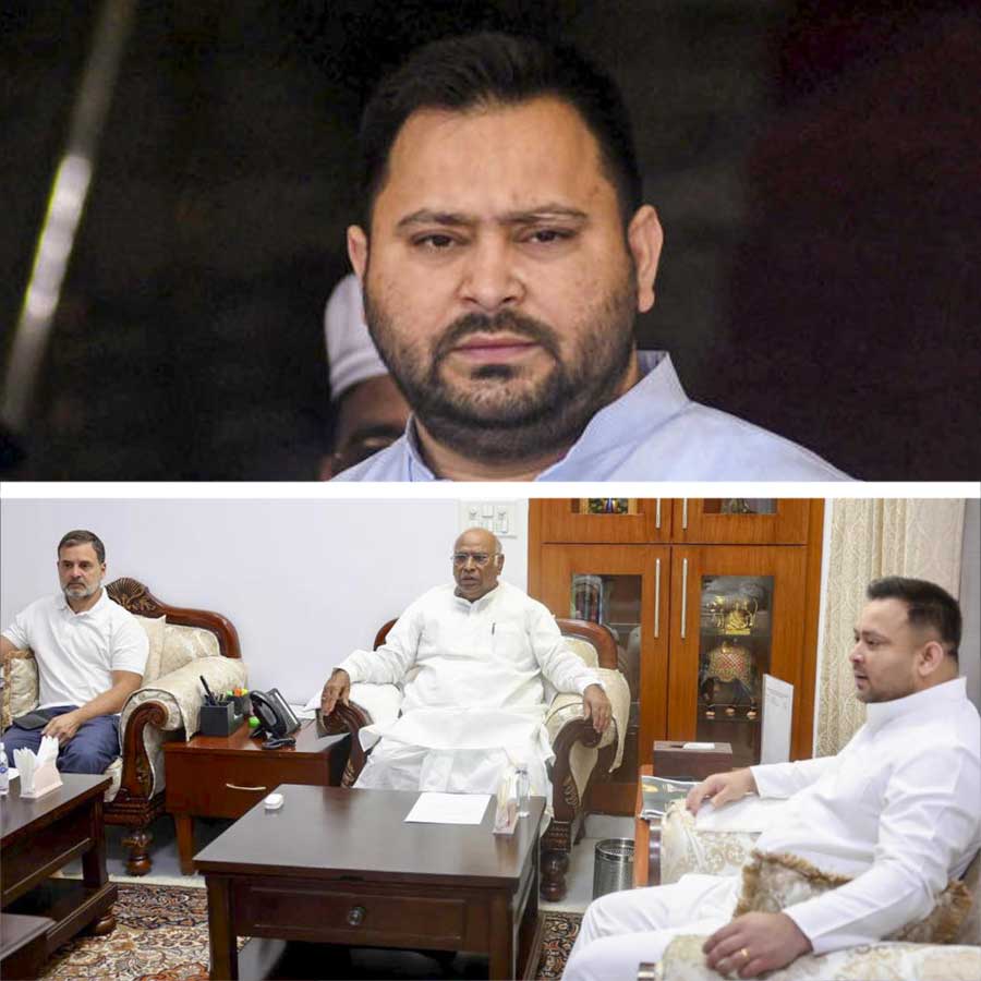 RJD leader Tejashwi Yadav meets Congress leader Rahul Gandhi and Mallikarjun Kharge in Delhi on Bihar Assembly Election