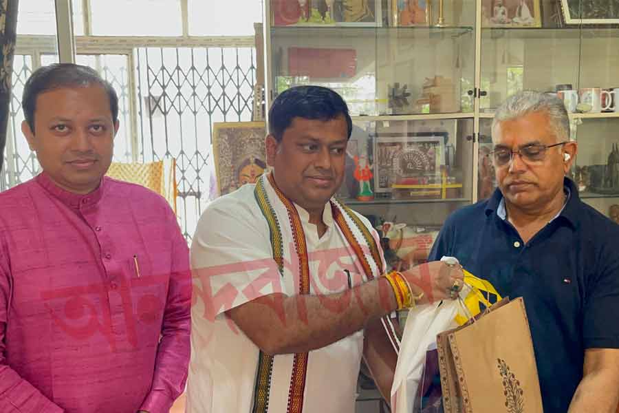 bjp leaders at Dilip Ghosh's residence