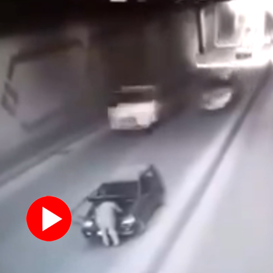 car accident in a tunnel