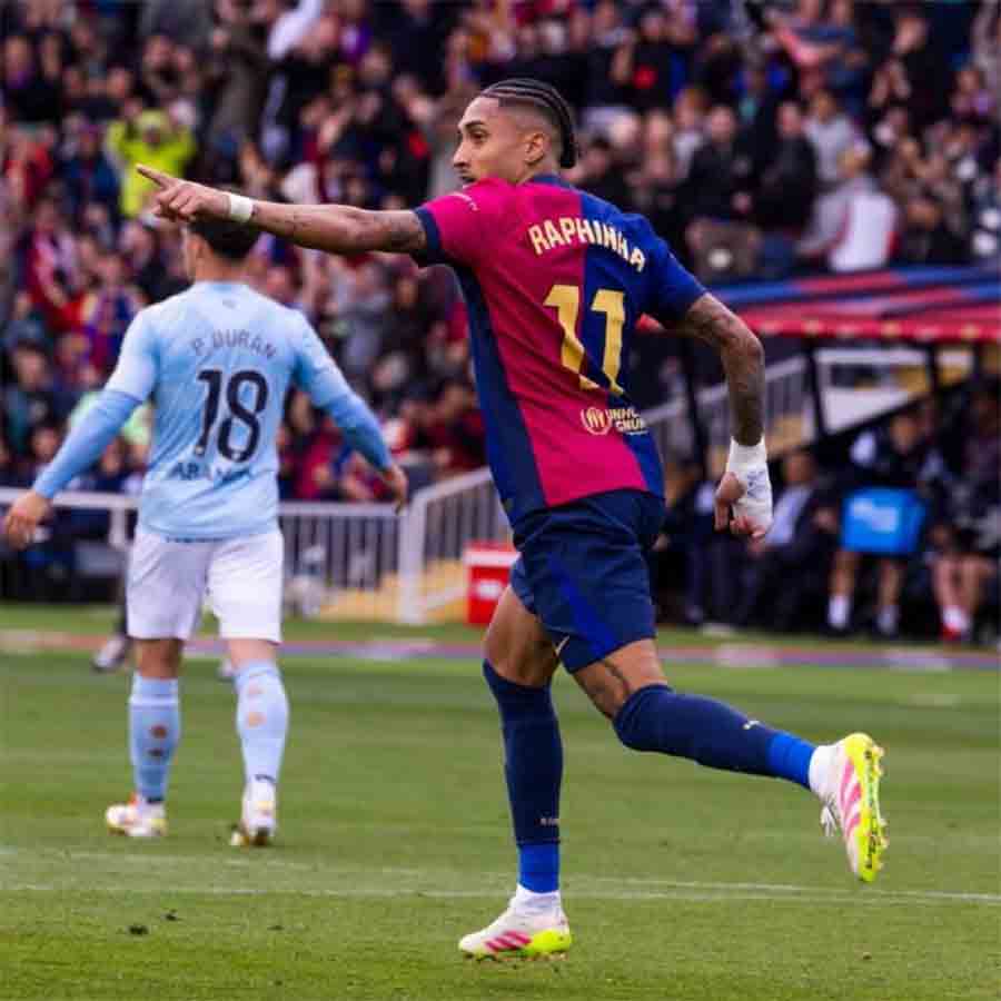 Raphinha heroics helped  Barcelona came from behind and won La Liga match against Celta Vigo