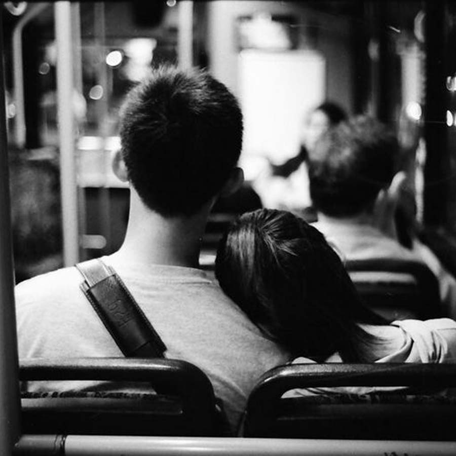 Couple caught on camera having physical relation in running bus, conductor faces action