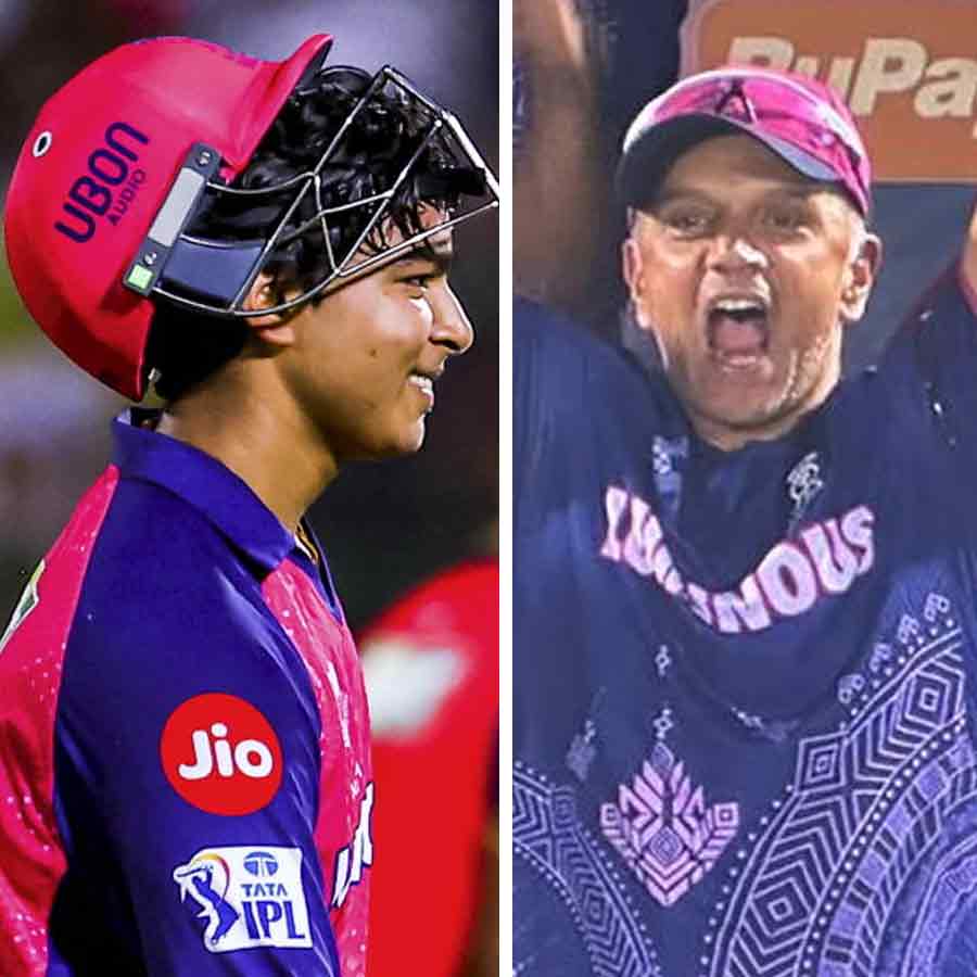 Vaibhab Suryavanshi and Rahul Dravid