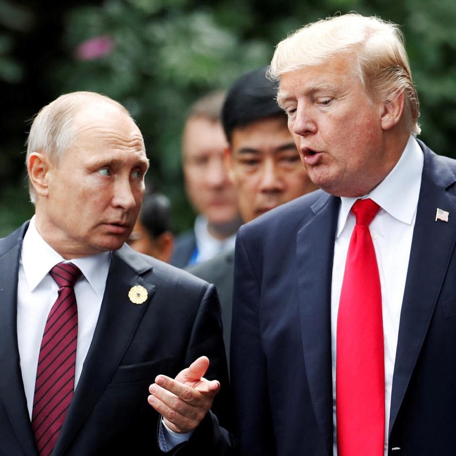 US President Donald Trump said he expected a constructive discussion with Russian president Vladimir Putin