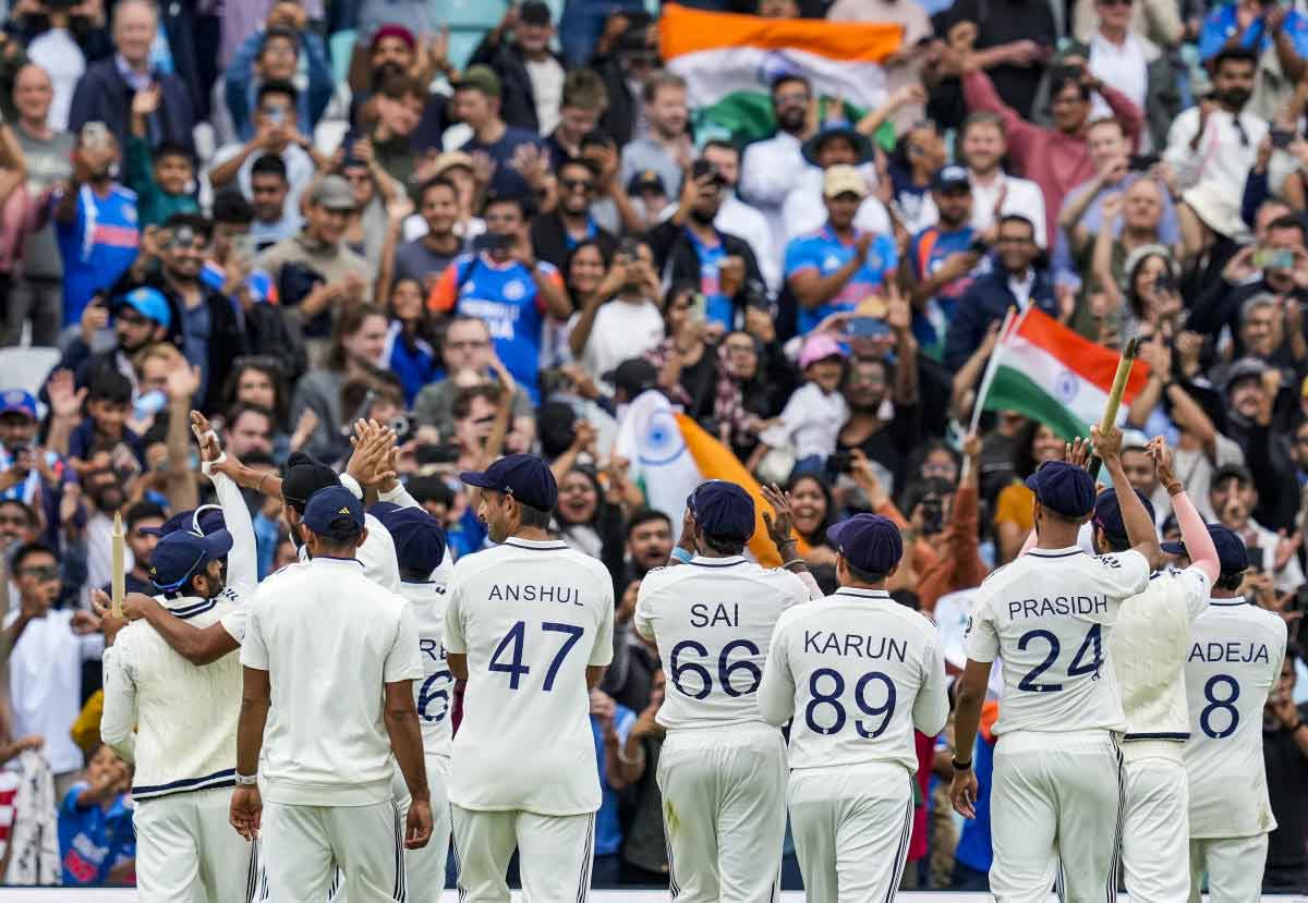 India team after winning Test at The Oval