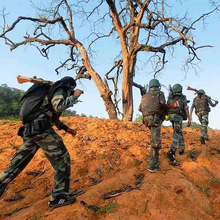 A maoist killed in encounter, nine surrender, six of them carrying bounty of Rs 24 lakh, in Bijapur district of Chhattisgarh