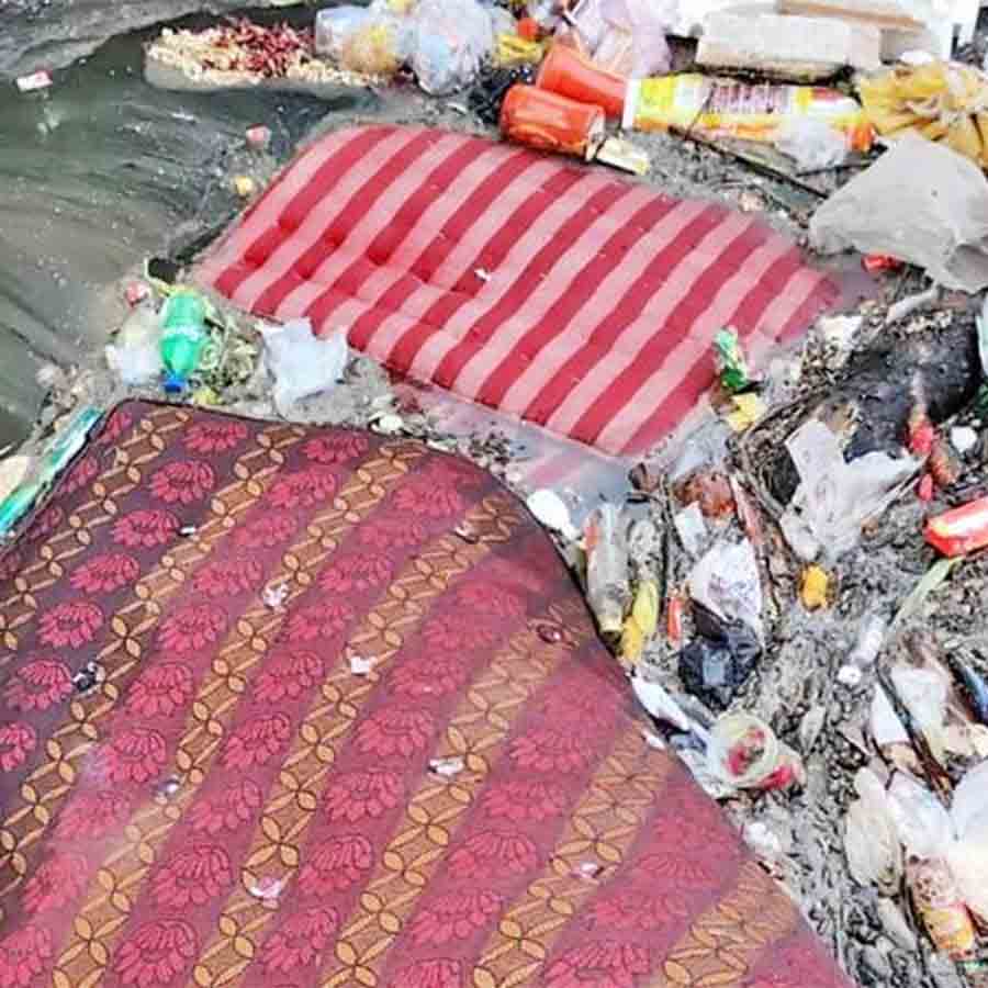 Pillows and mattresses are being found in the sewers in Howrah
