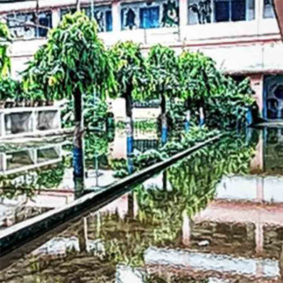 School Colleges were forced to shut down due to water logging  at Bangaon