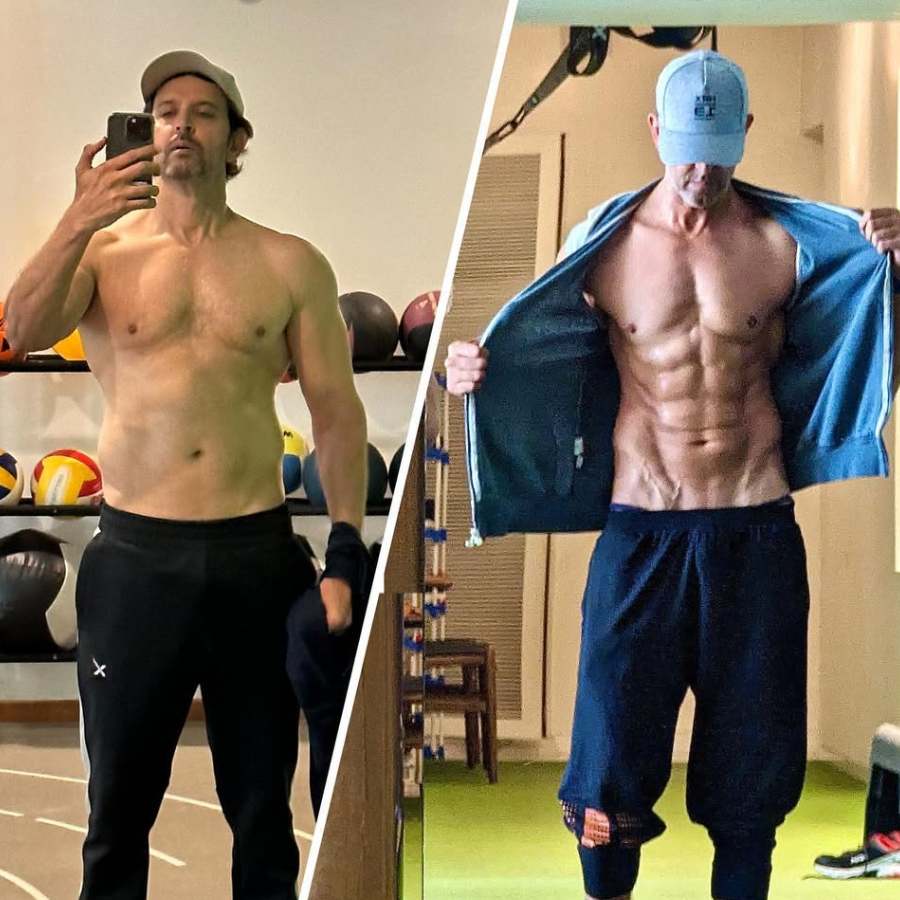 বদলের আগে ও পরে। হৃতিক রোশন। ছবিটি নিজের ইনস্টাগ্রামের পাতায় শেয়ার করেছেন নায়ক। 