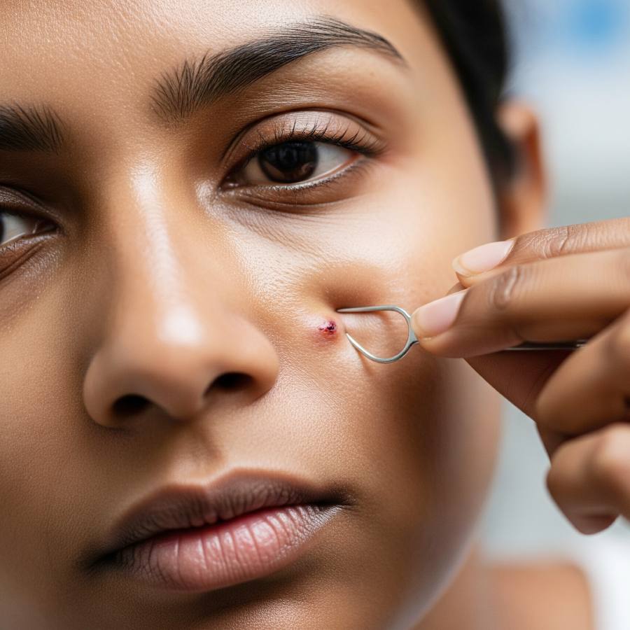 ব্রণ খুঁটতে গিয়ে কী অবস্থা  হল তরুণীর?