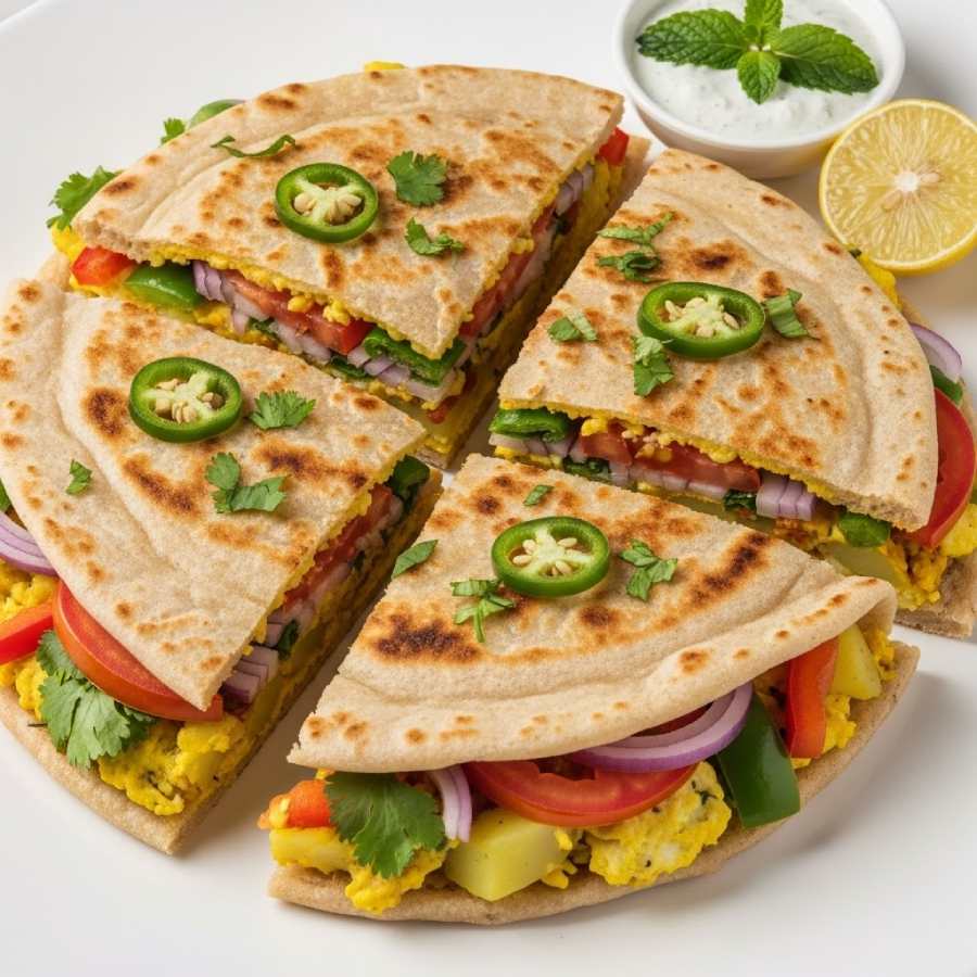 A maida free sandwitch made with leftover roti and healthy protein enriched stuffing dgtl