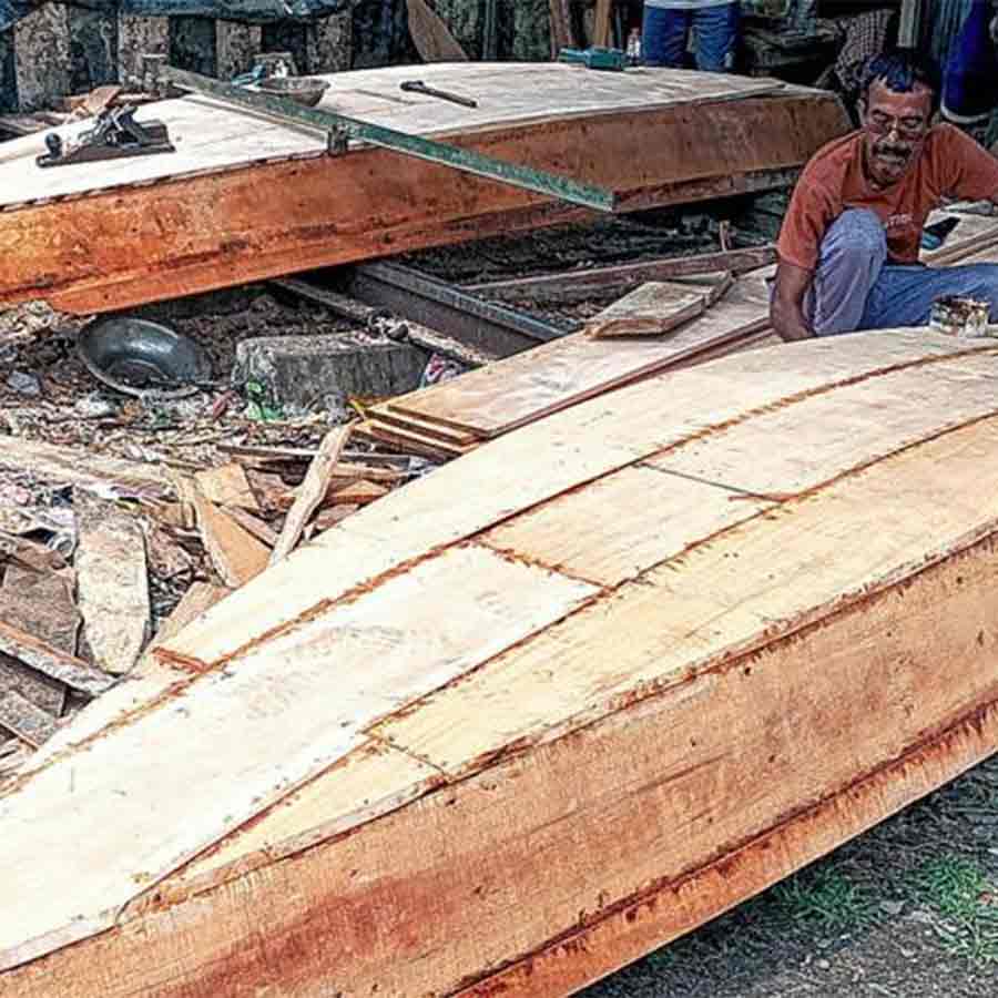 Local residents of Bangaon started making boats as several areas are still water logged