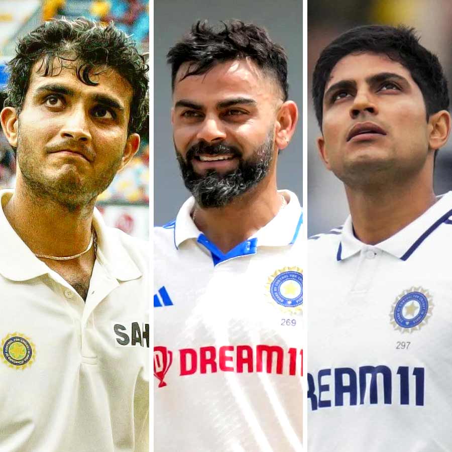 Statistical comparison between Shubman Gill, Sourav Ganguly and Virat Kohli