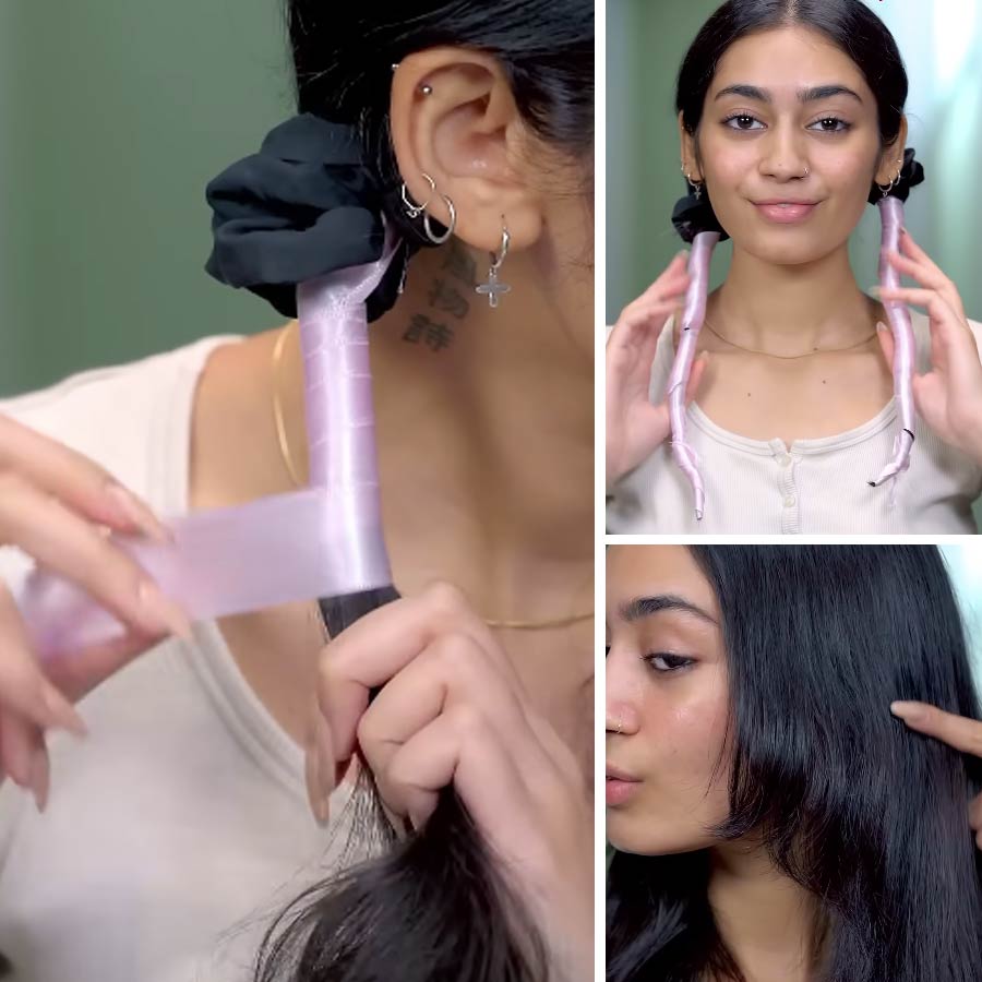 এই কায়দাতেও সাময়িক ভাবে চুল সোজা করা যায়। 