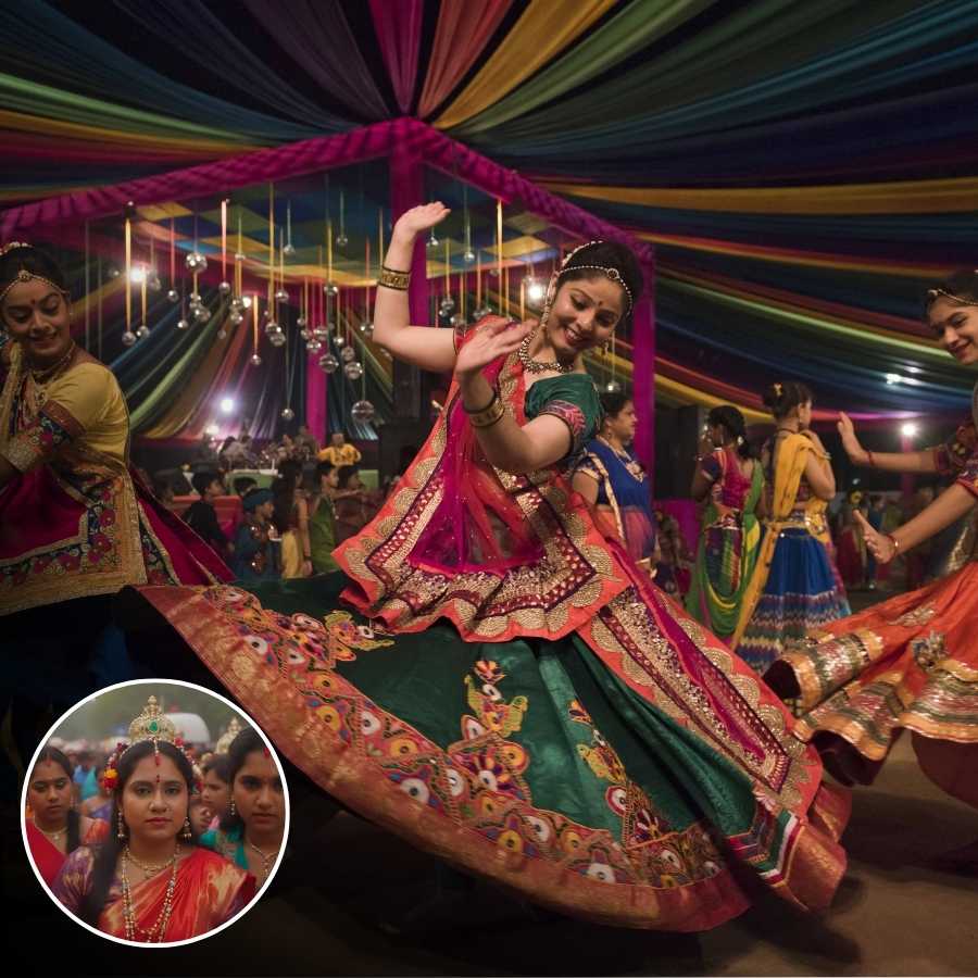 প্রতি বছর নবরাত্রির সময়ে এই ভগবতীর্থ থানেই দুর্গাপূজা অনুষ্ঠিত হয়। বন্যা এবং আর্থিক দিক থেকে পিছিয়ে পড়া এই ছোট্ট গ্রামটি শুধুমাত্র ব্যাঘ্রবাহিনী দেবীকে ঘিরেই নবরাত্রির সময়ে মেতে ওঠে এক অন্য রকম আনন্দে। ( এই প্রতিবেদনটি ‘আনন্দ উৎসব’ ফিচারের একটি অংশ।)