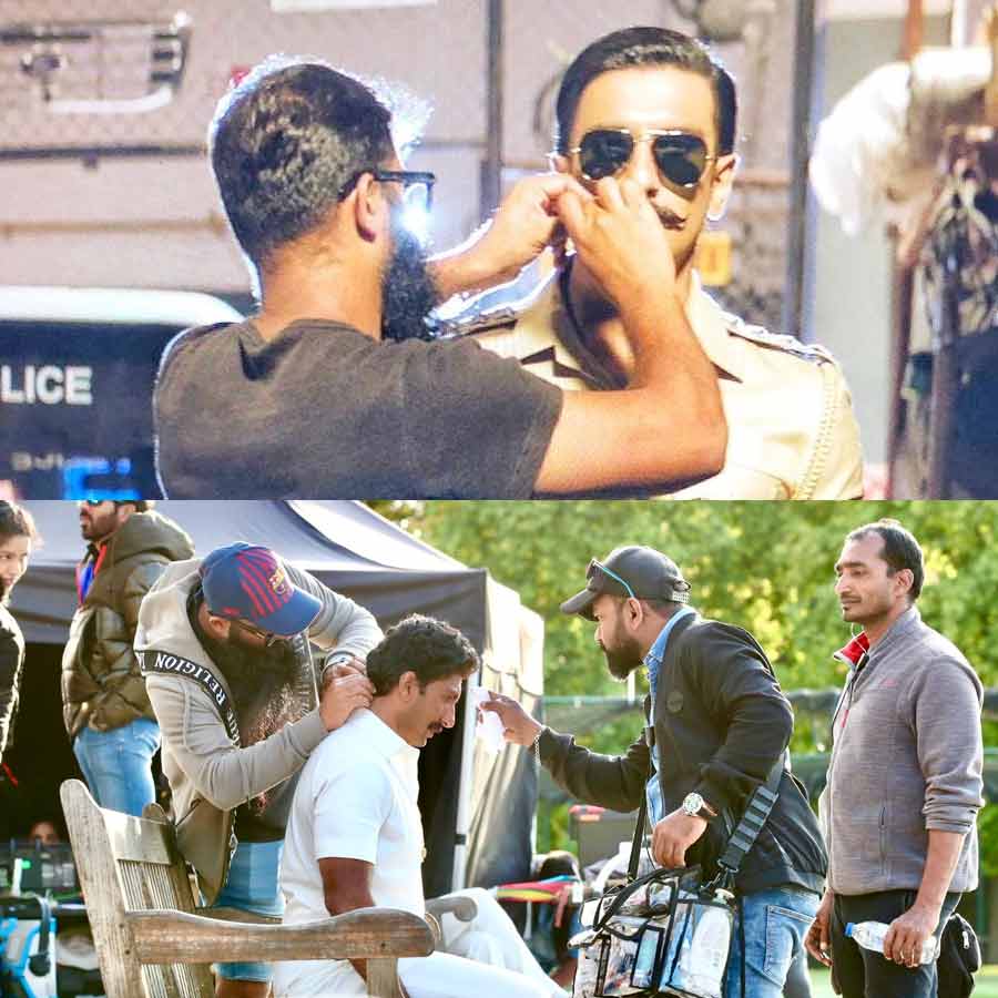 রণবীরের কেশসজ্জায় ব্যস্ত দর্শন।