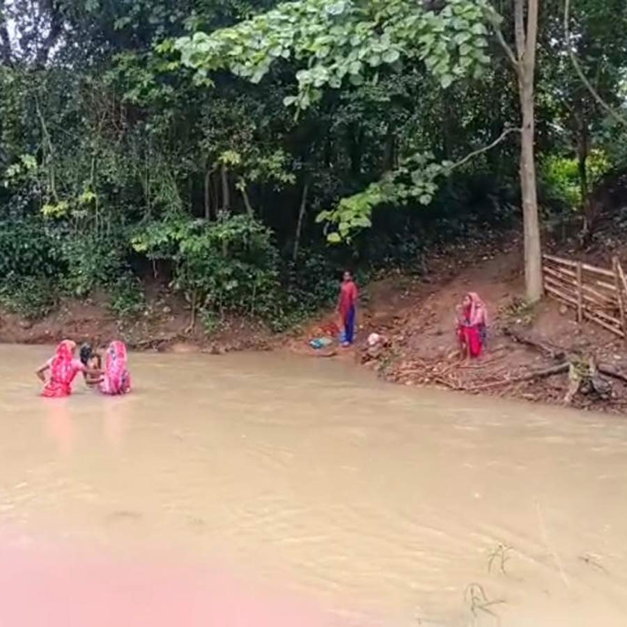 A family raised complaints as they could not take a sick member to the hospital due to the bridge collapse in heavy rain in Jhargram