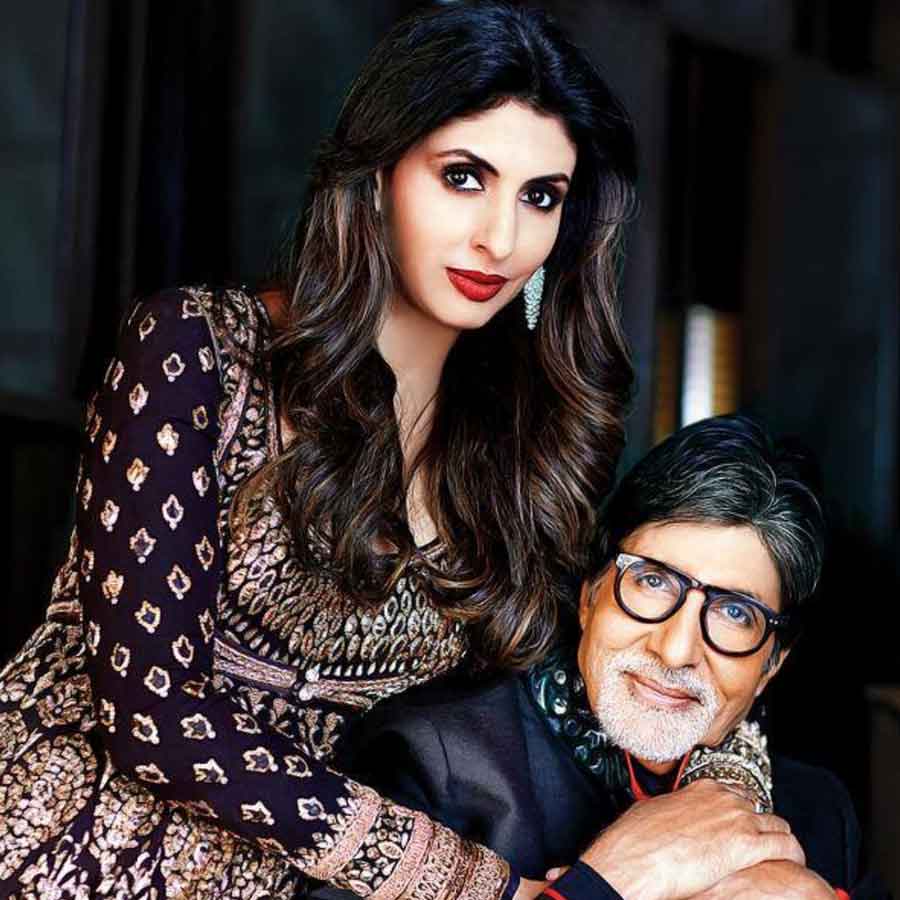 Shweta Bachchan Nanda with Amitabh Bachchan