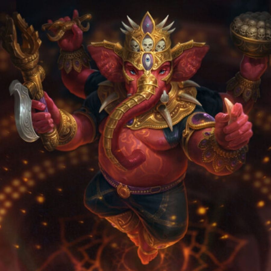 কামাসুরকে (কাম) পরাস্ত করতে এসেছিলেন বিকট। নিজের ভুল বুঝতে পেরে যখন কামাসুর ক্ষমা চাইলেন, বিকট অবতার তাকেও ক্ষমা করে দেন। অর্থাৎ অশান্ত কামনা কেবল সর্বনাশ ডেকে আনে।