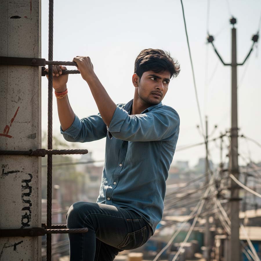 Man from Uttar Pradesh climbs on high voltage electricity tower after wife refused to let him marry her younger sister