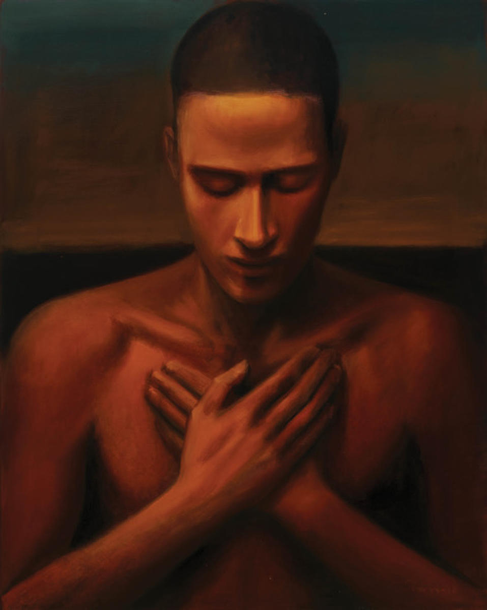 ছায়া-সুনিবিড়: বিড়লা অ্যাকাডেমিতে শিল্পী টম ওয়াট্টাকুজ়ির একক প্রদর্শনীর চিত্রকর্ম।