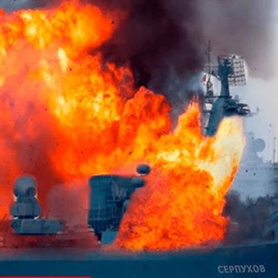 Russia takes revenge after three years of losing warship Moskva by sinking Ukraine's largest battleship with naval drone