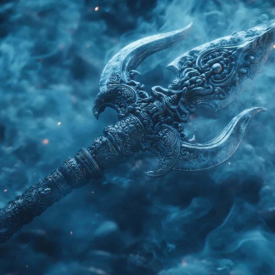 ত্রিশূল: দেবাদিদেব মহাদেব তাঁর ত্রিশূল দেবী দুর্গাকে দিয়েছিলেন। ত্রিশূলের মাধ্যমে মানুষের ৩টি গুণকে বোঝানো হয় সত্ত্ব, তমঃ, রজঃ। এখানে সত্ত্ব মানে ধর্মজ্ঞান, তমঃ অথবা অন্ধকার দিক, এবং রজঃ মানে অহঙ্কার বোঝানো হয়েছে। 