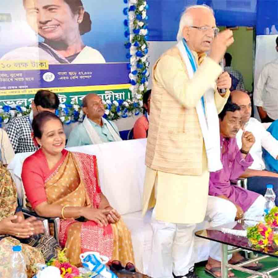 Agriculture Minister Sovandeb Chattopadhyay held Amader para Amader Samadhan Camp while school was running