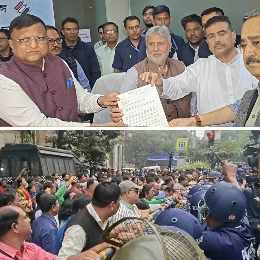 Agitation outside CEO Office at Kolkata as Suvendu Adhikari reaches there dgtl