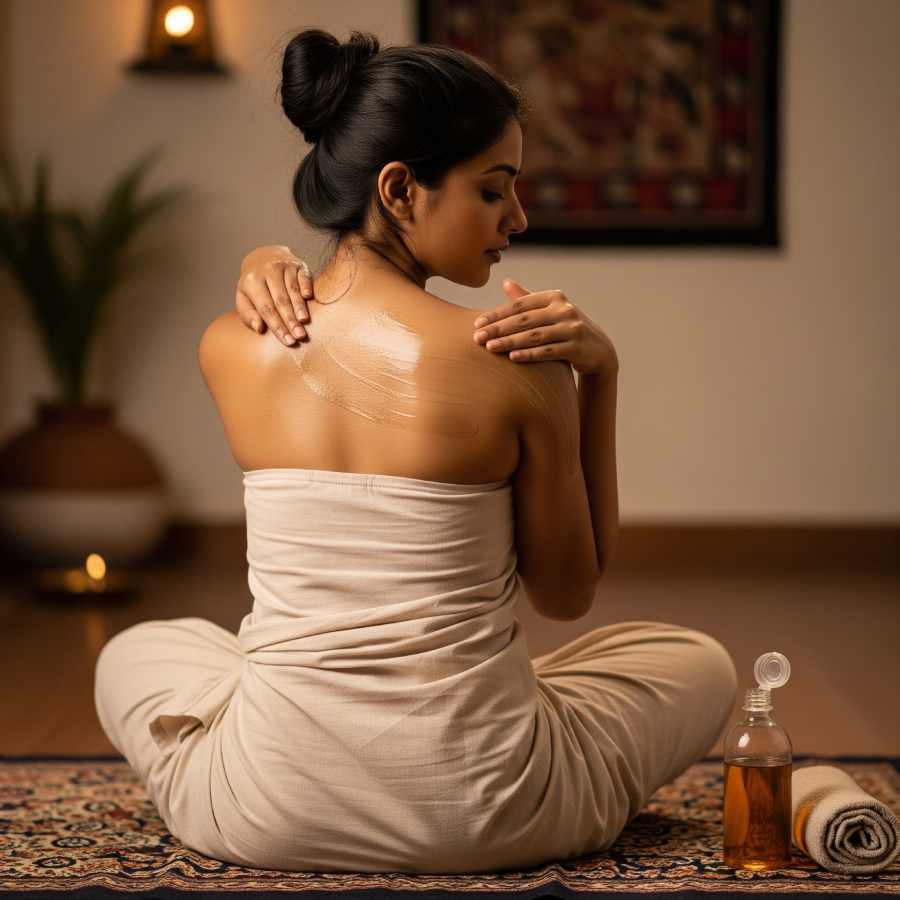 What is the best time to massage body oil during winter dgtl