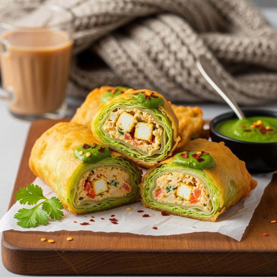 Stuffed cabbage roll batter fry recipe as a winter snack dgtl