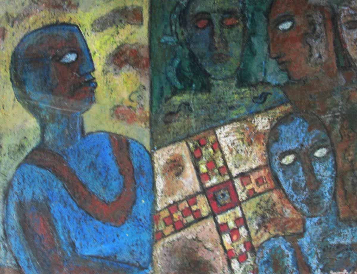 দেখা-অদেখা: অ্যাকাডেমিতে শিল্পী সুশান্ত চক্রবর্তীর একক প্রদর্শনীর চিত্রকর্ম।