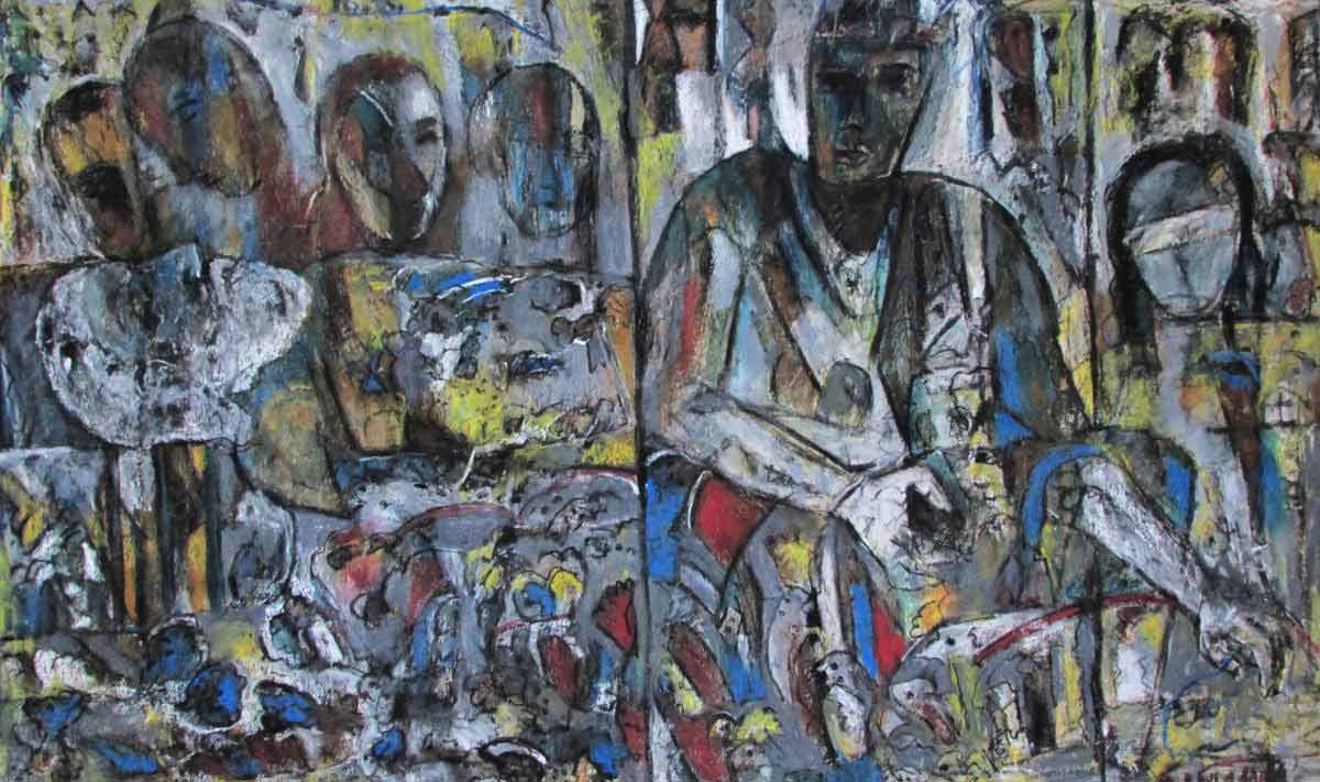 দেখা-অদেখা: অ্যাকাডেমিতে শিল্পী সুশান্ত চক্রবর্তীর একক প্রদর্শনীর চিত্রকর্ম।