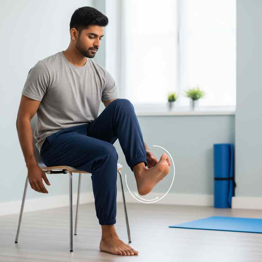This simple Ankle Pump Exercise combat leg fatigue from prolonged sitting