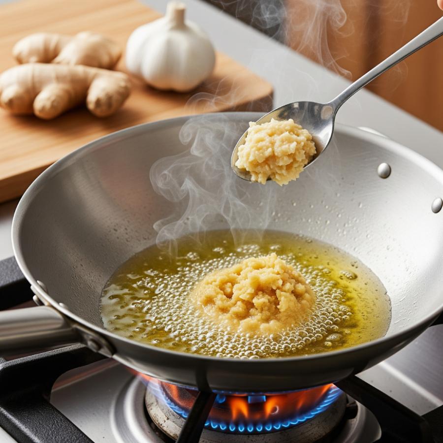 আদা ও রসুনবাটা ব্যবহারের কৌশল।