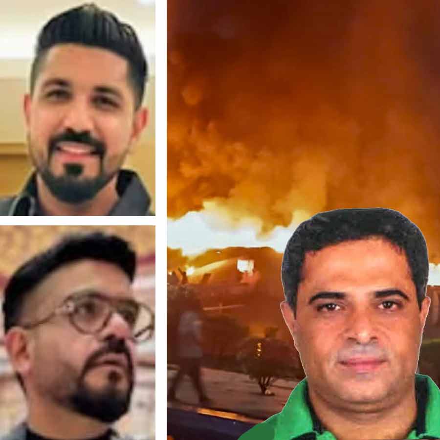 (বাঁ দিকে) নৈশক্লাবের অন্য দুই মালিক সৌরভ ও গৌরব লুথরা। ধৃত অজয় গুপ্ত (ডান দিকে)