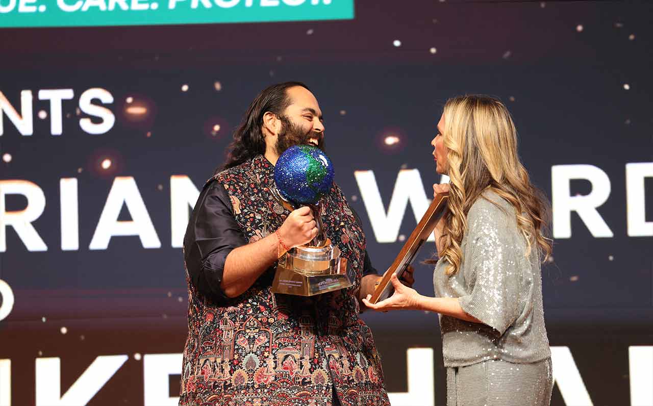 Global Humane Society presents Anant Ambani with Global Humanitarian Award for leadership in Wildlife conservation