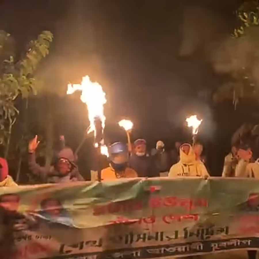 Former Prime Minister Sheikh Hasina led Bangladesh Awami League holds torchlight procession, demands repeal of election