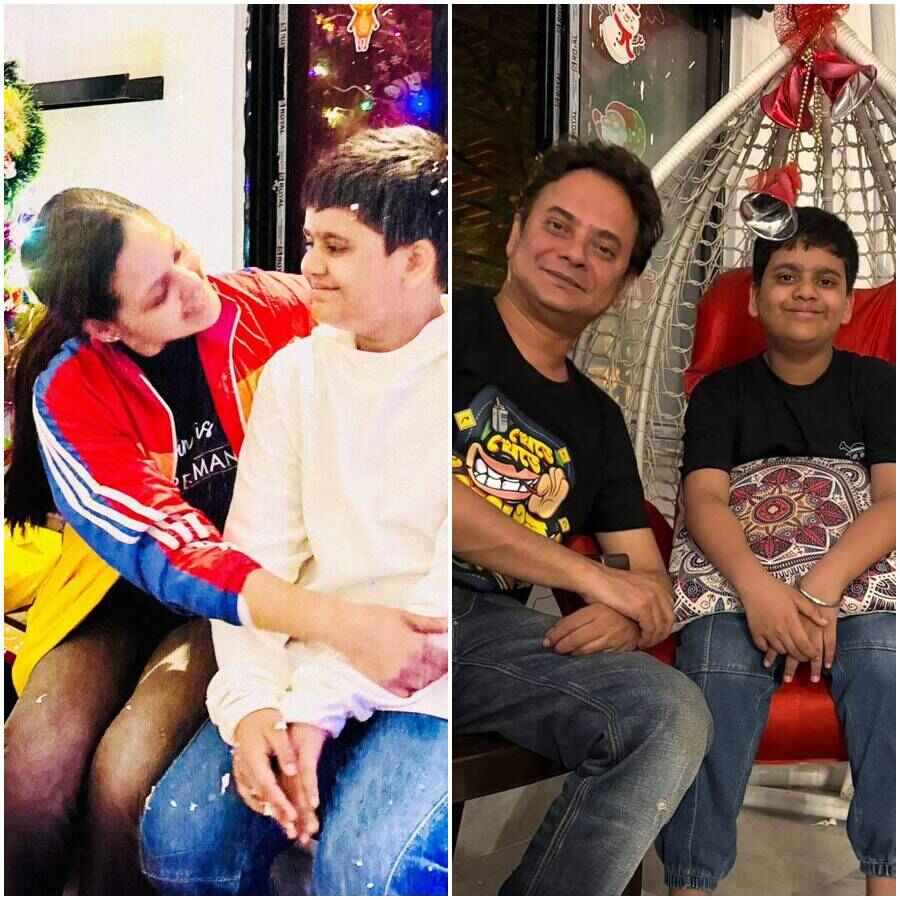 ছেলের জন্মদিনে প্রিয়াঙ্কা আর রাহুল।