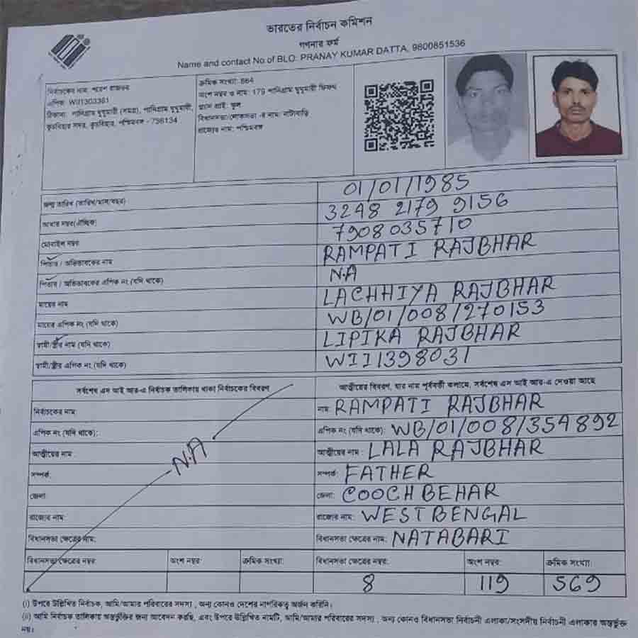 TMC leader is accused of filling out the SIR form by identifying someone else's father as his own DGTLD
