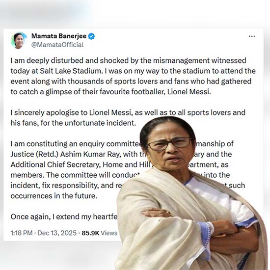 West Bengal CM Mamata Banerjee apologises to Lionel Messi after Yuva Bharati Stadium chaos dgtl
