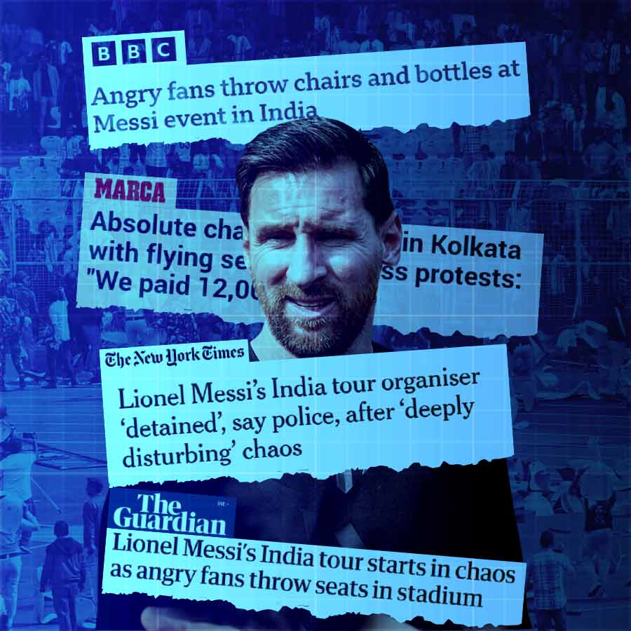 International media reported the chaos at Yuva Bharati Krirangan during Lionel Messi event