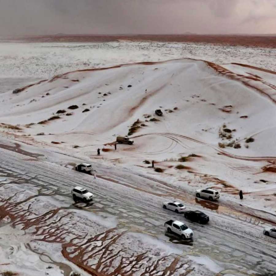 Snowfall in Desert