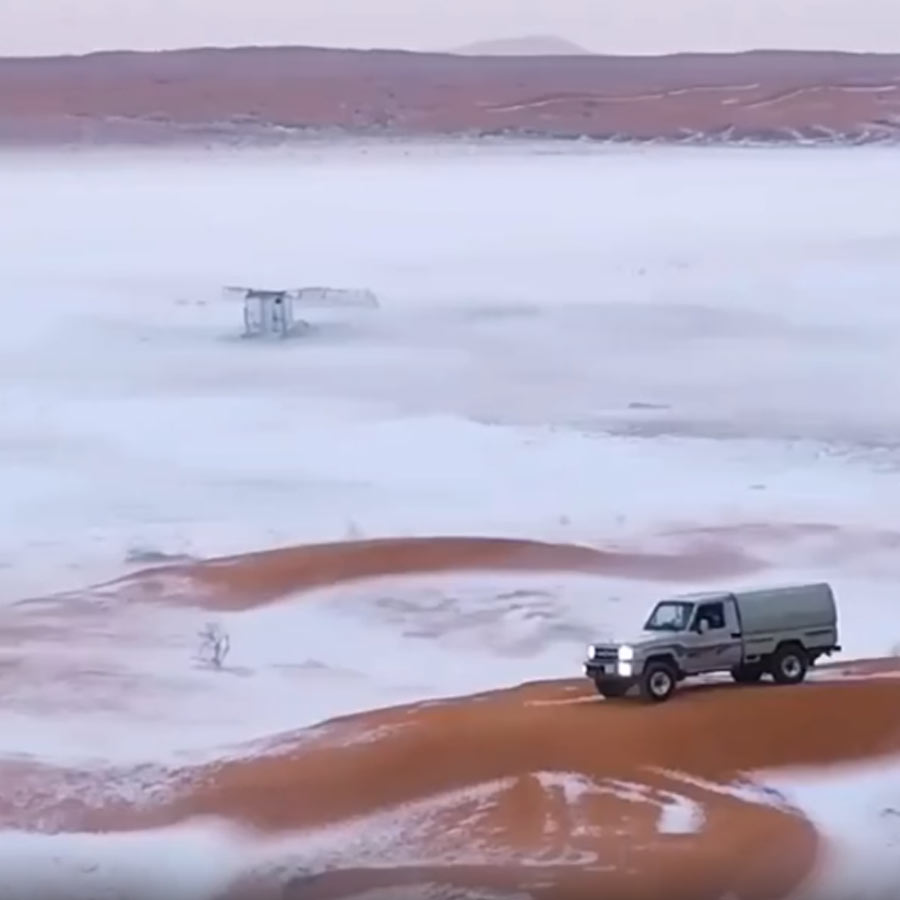 Snowfall in Desert