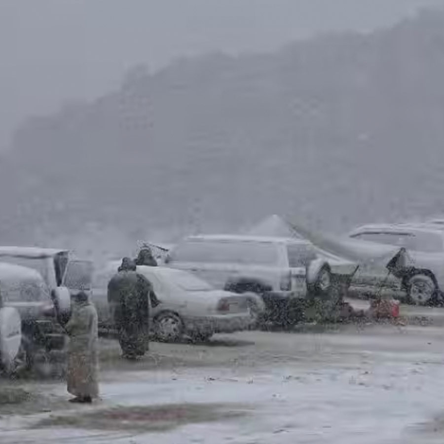 Snowfall in Desert