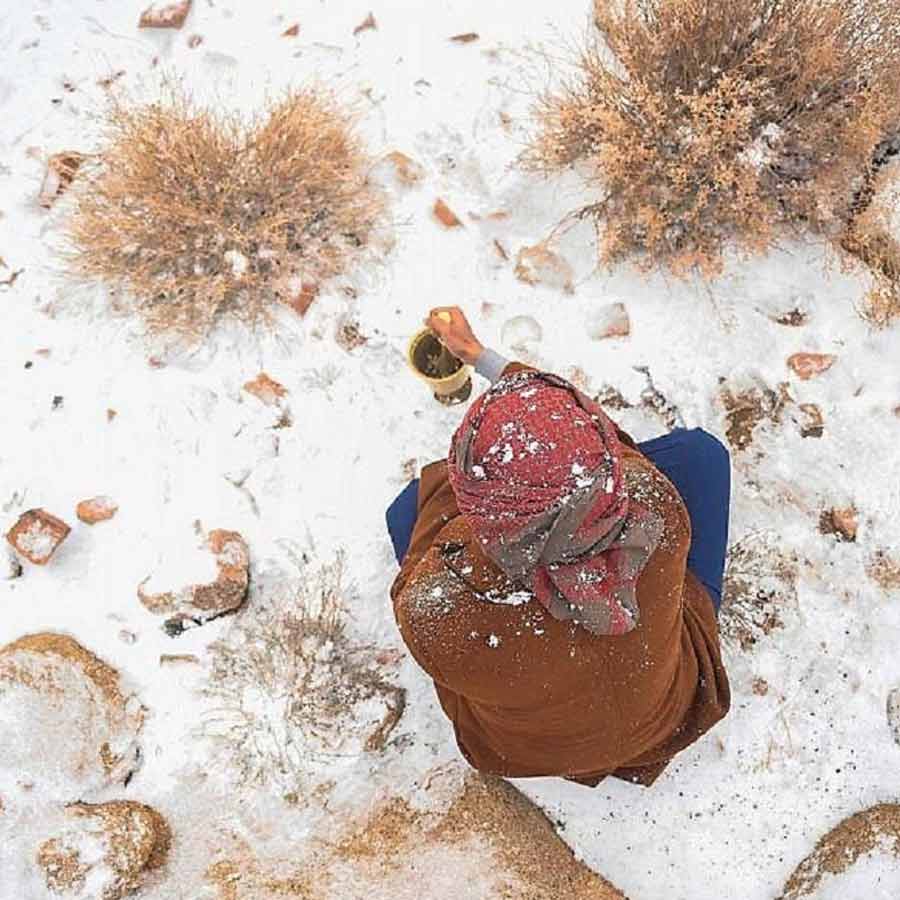 Snowfall in Desert