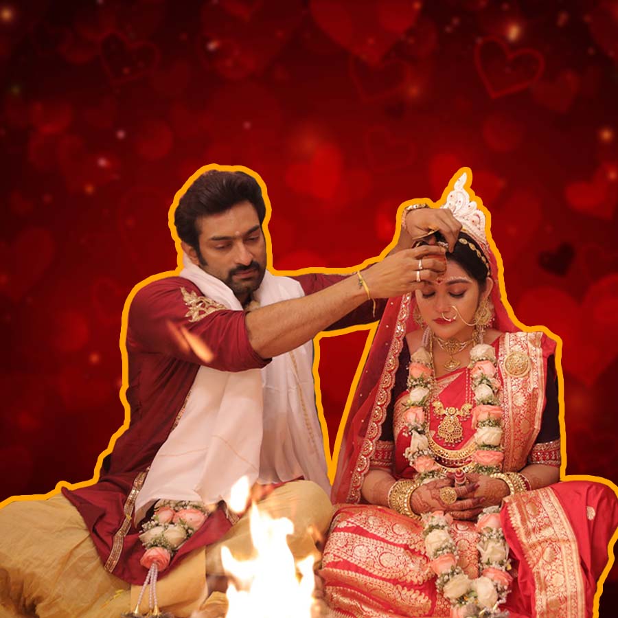 Jeetu Shirin as On-Screen Couple Arya-Aparna Tie the Knot in bengali serial chirodini Tumi Je Amar dgtl