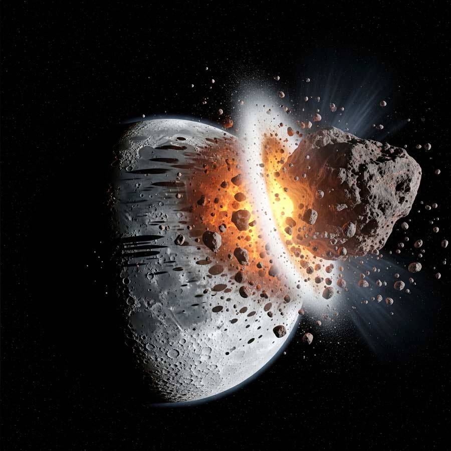 Moon Asteroid Collision