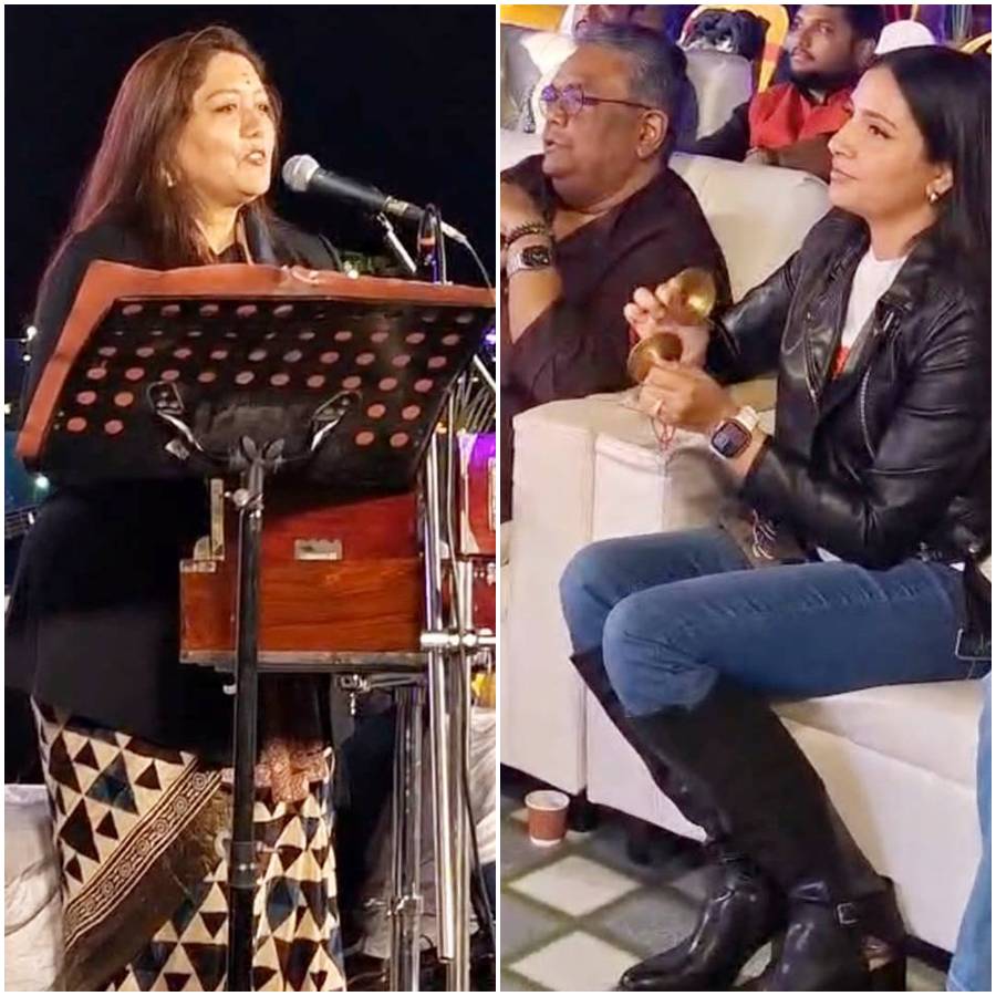 জয়তী চক্রবর্তীর গান শুনে আপ্লুত শুভশ্রী গঙ্গোপাধ্যায়।