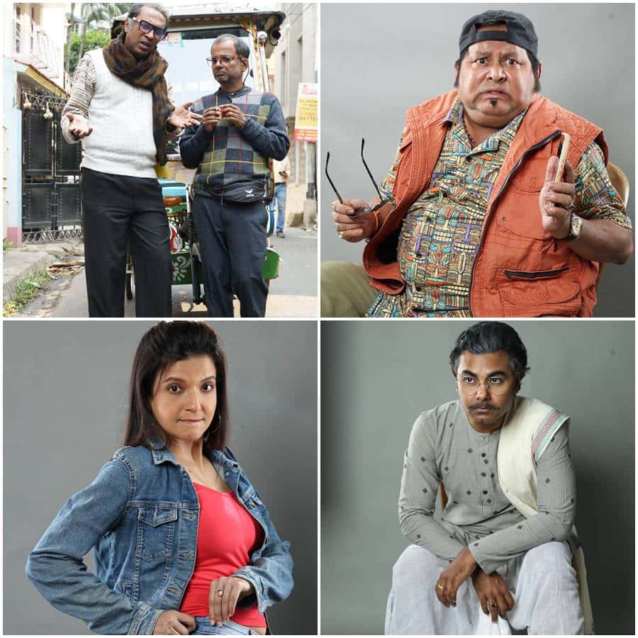 ‘ফুটানিগঞ্জের মহেশ’ ছবিতে লোকনাথ দে, অমিত সাহা, খরাজ মুখোপাধ্যায়, অনুরাধা মুখোপাধ্যায়, অর্ণ মুখোপাধ্যায়।