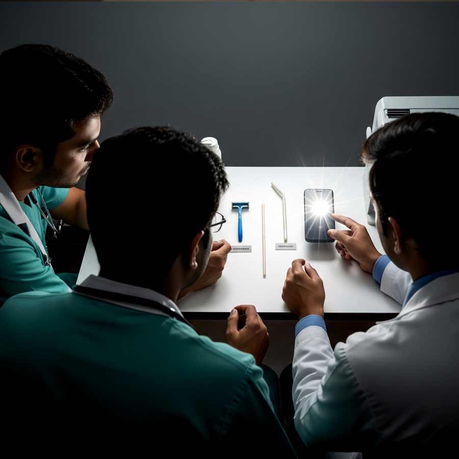 মোবাইলের আলোয় রাস্তায় অস্ত্রোপচার করলেন তিন চিকিৎসক।